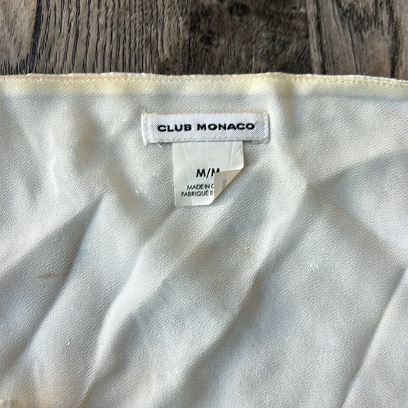 Club Monaco Top White and Silver Metallic Peplum Top Size Medium Spaghetti Strap - Picture 5 of 10